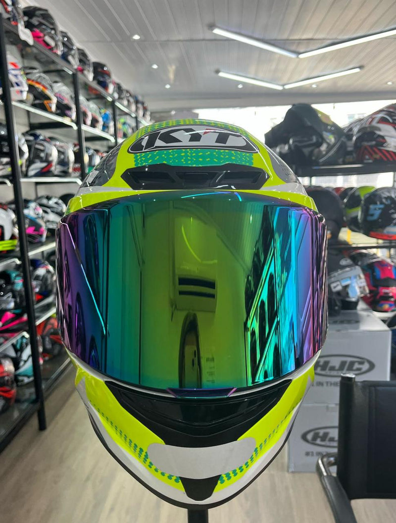 Capacete KYT  TT COURSE GEAR BLACK YELLOW aerofolio+ Viseira