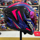 Capacete Sportivo ASX Draken Vector Preto, Lilás e Rosa