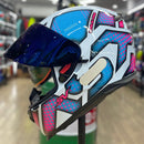 Capacete ASX EAGLE SV LINES BRANCO BRIL AZUL/ROS