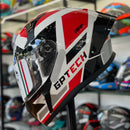 Capacete GP TECH SENSE LINE UP BRANCO VERMELHO