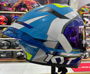 CAPACETE KYT TT COURSE GRAND PRIX WHITE AND BLUE