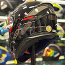 Capacete ASX EAGLE SV SOLID PRETO BRILHO GRAFITE VERMELHO