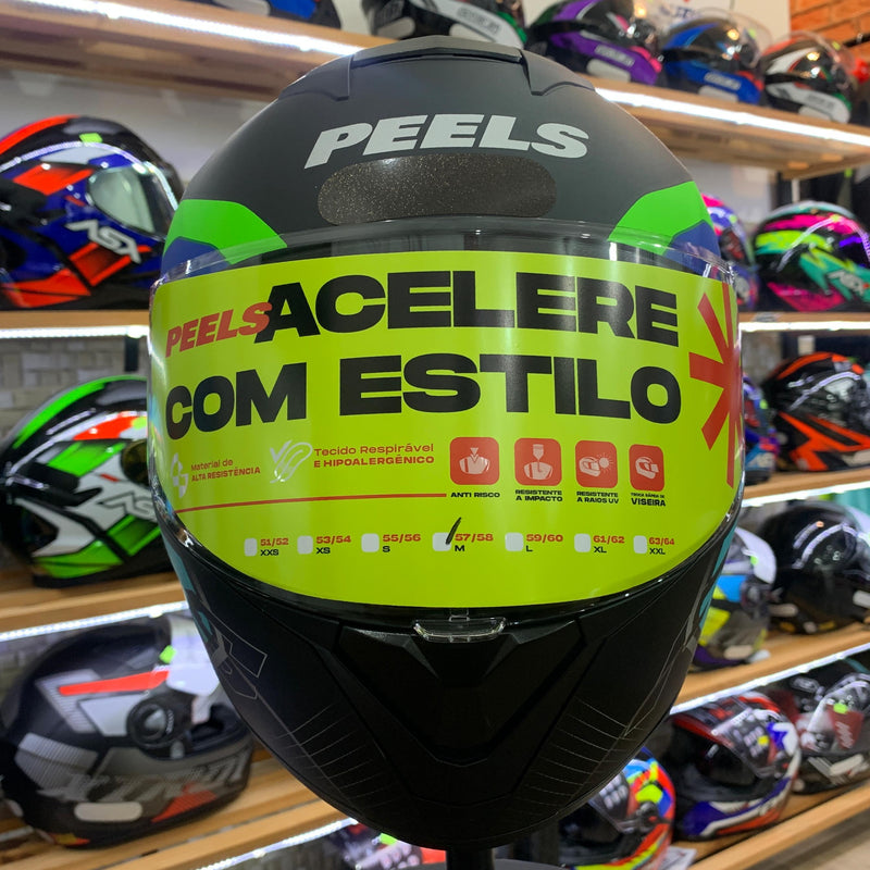 CAPACETE PEELS SPIKE II GTX PRETO FOSCO AZUL