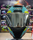 CAPACETE ASX EXPLORER BRILHO PRETO AZUL BRANCO