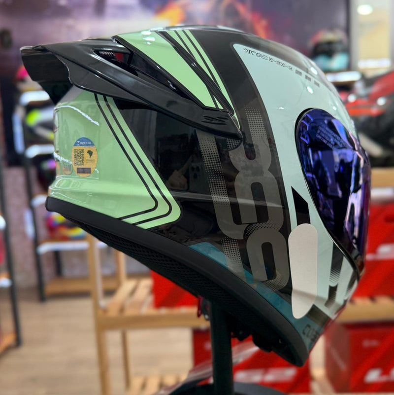 CAPACETE TEXX, SPIHE, CUBE AZUL VERDE