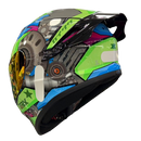 Capacete TEXX SPIHE GEAR VERDE AZUL  + VISEIRA COLORIDA E AEROFOLIO DE BRINDE