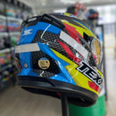 Capacete Texx Strike Azul Verm Amarelo e Preto