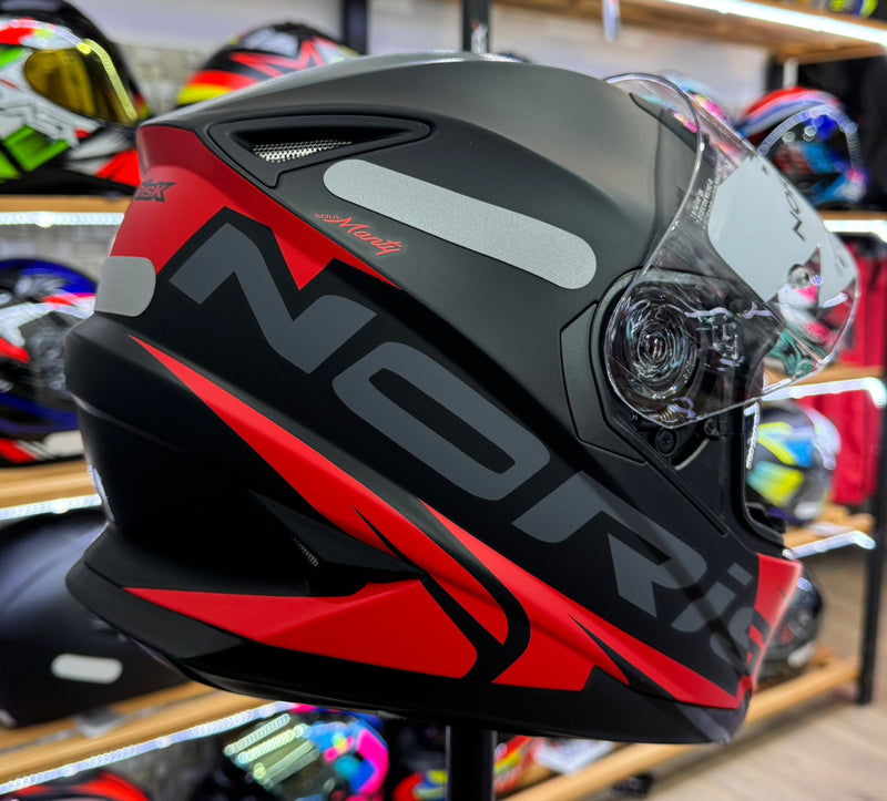 Capacete FF302 MANTY MATTE BLK/RED Com Óculos Interno