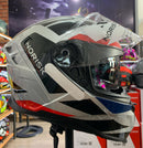 CAPACETE NORISK STRADA II EVOQUE SILVER RED BLUE