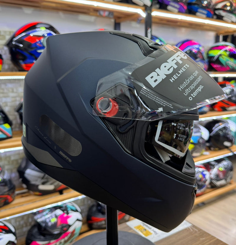CAPACETE BIEFFE B-40 CLASSIC AZ DARK FOSCO GRAFITE