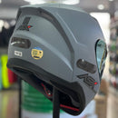 Capacete ASX SOLID CINZA FOSCO GRAFITE VERM.