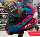 Capacete FW3 GTX FOX Rosa, com óculos interno