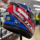 Capacete Texx STRIKE SUPERSTAR AZUL VERMELHO BRANCO