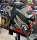CAPACETE FW3 GTX FOX GRAFITE COM VERMELHO