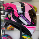 Capacete NORISK FLOW RUN Blue Pink + BRINDE VISEIRA COLORIDA e AEROFOLIO