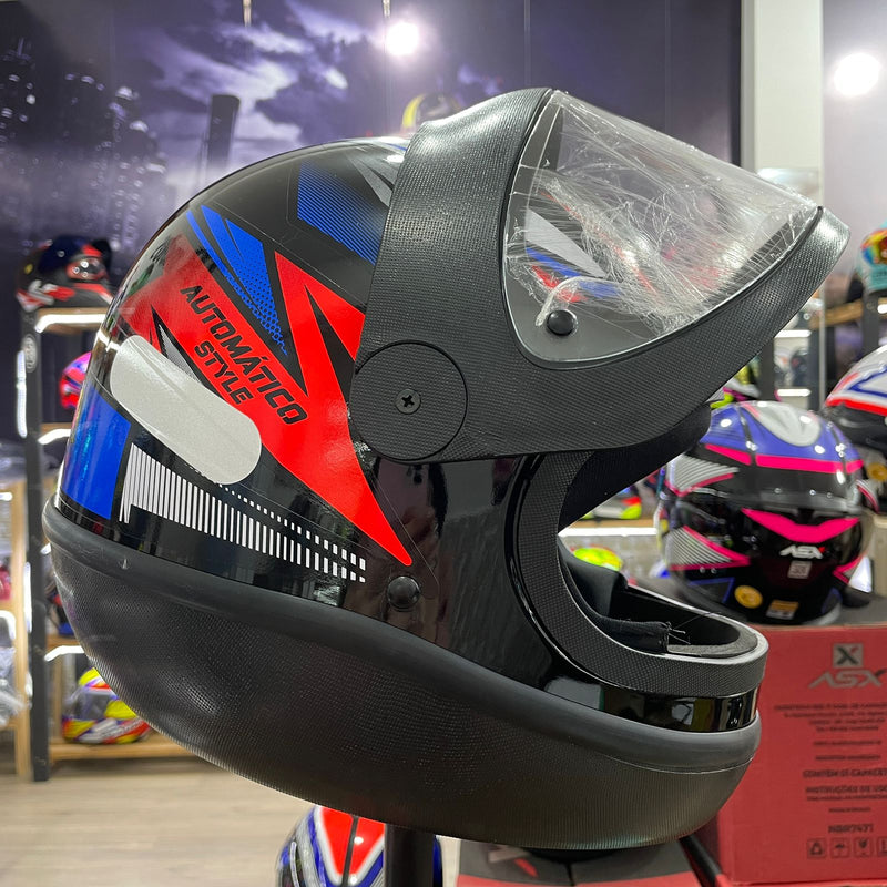Capacete EBF Automático Style, Preto e Azul