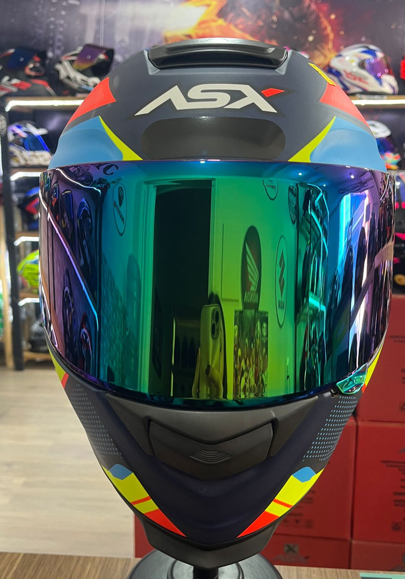 Capacete Sportivo ASX Eagle Fast Azul, vermelho e azul