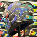 Capacete ASX EAGLE SV LINES CINZA FOSCO TIF/LILAS