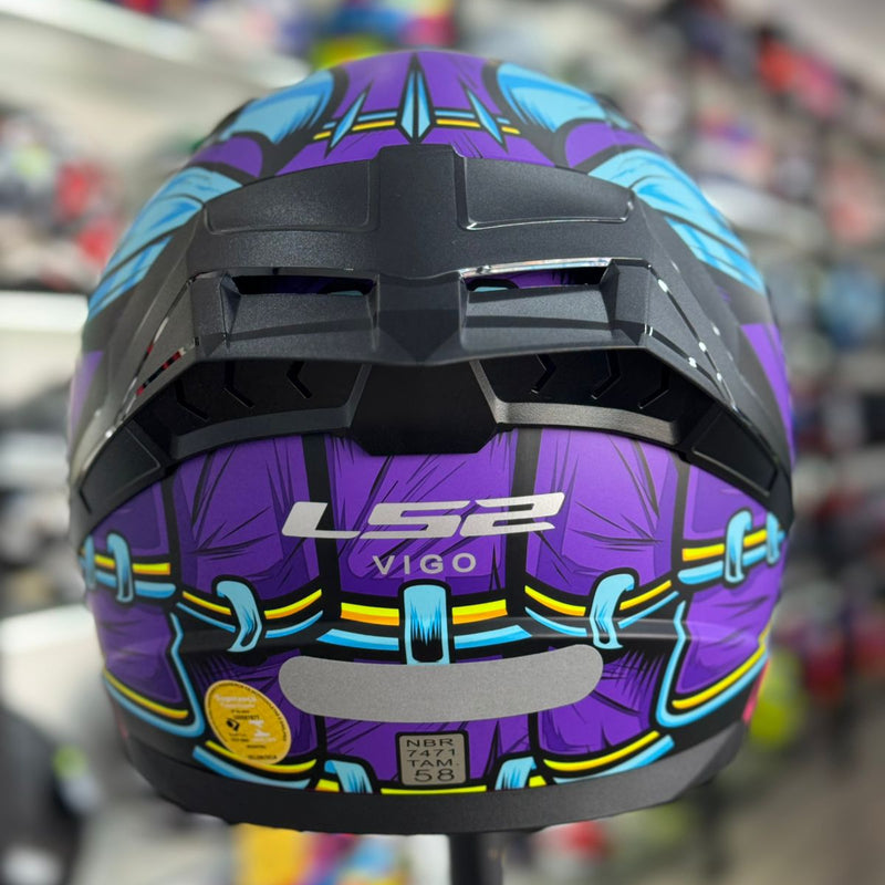 CAPACETE LS2 VIGO, FF810  DRILLOX, ROXO FOSCO
