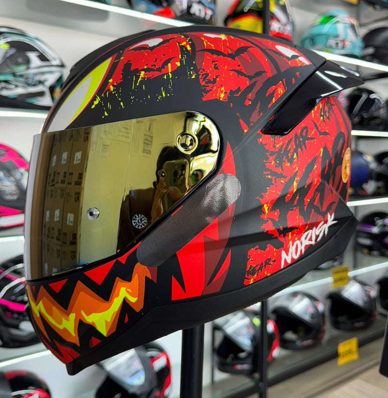 Capacete Norisk RAZOR HALLOWEEN MATTE ORANGE Viseira + Aero
