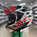 Capacete KYT R2R PARSEC WHT/RED