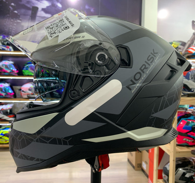 CAPACETE NORISK STRADA ll EVOQUE GREY MATT/BLACK/GREY
