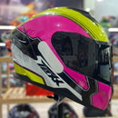 Capacete TEXX RAPTOR HORNET VERDE ROSA BRANCO