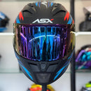 Capacete Asx City Arrow Azul Verm Peto Fosco