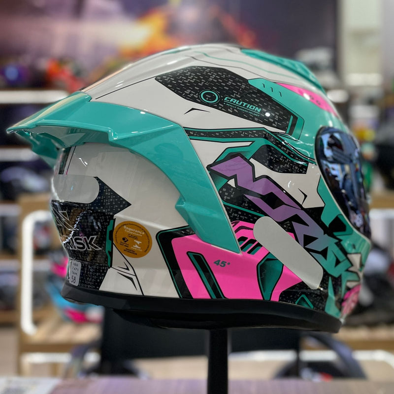 CAPACETE NORISK FLOW WHT/GREEN