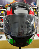 Capacete EBF New Fit Control Verde, vermelho e branco