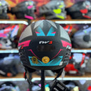Capacete FW3 X OPEN UP RAPID PRETO ROSA/TIFFANY
