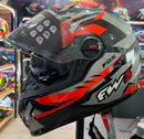 CAPACETE FW3 GTX FOX GRAFITE COM VERMELHO