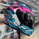 CAPACETE TEXX RAPTOR GENESIS AZUL ROSA E BRANCO