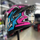 CAPACETE TEXX RAPTOR GENESIS AZUL ROSA E BRANCO