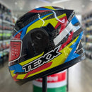 Capacete Texx Strike Azul Verm Amarelo e Preto