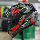 CAPACETE FW3 GTX FOX GRAFITE COM VERMELHO
