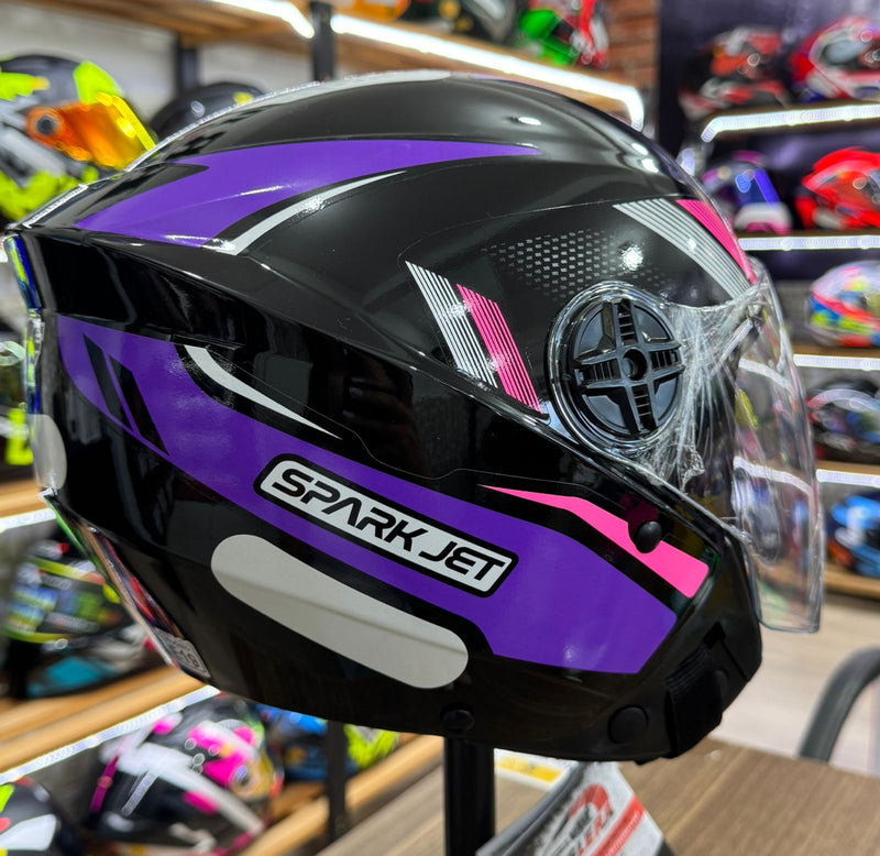 Capacete EBF New Spark Jet Speed Lilas