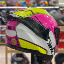 Capacete TEXX RAPTOR HORNET VERDE ROSA BRANCO