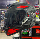 Capacete Sportivo ASX City Start Grafite e vermelho