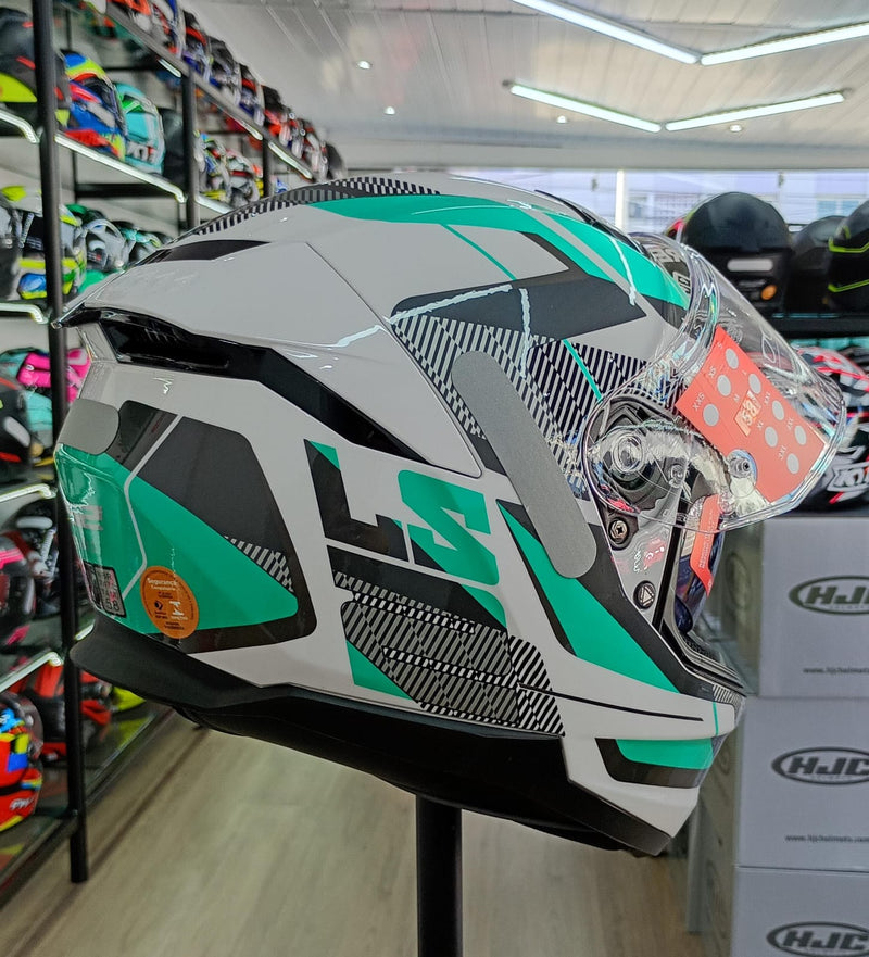 CAPACETE LS2 FF808 STREAM II ROAD WHT GREEN