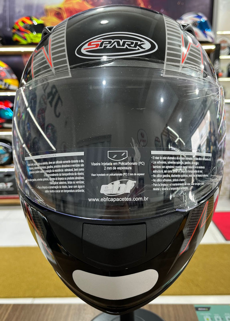 Capacete EBF Spark Spot Vermelho com Cinza