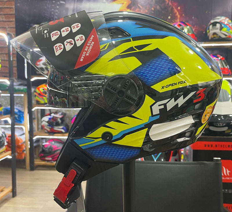 Capacete Aberto FW3 X Open Up Fox Amarelo com preto