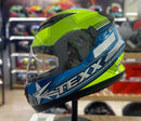 Capacete Texx STRIKER SUPERSTAR VERDE AZUL BRANCO