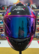 Capacete Sportivo ASX Draken Vector Preto, Lilás e Rosa