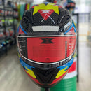 Capacete Texx Strike Azul Verm Amarelo e Preto