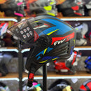 Capacete FW3 X OPEN UP RAPID AZUL COM AMARELO