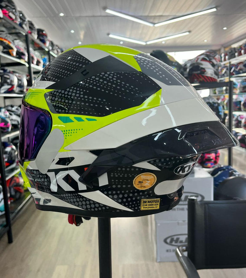 Capacete KYT  TT COURSE GEAR BLACK YELLOW aerofolio+ Viseira