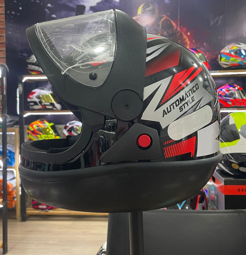 Capacete EBF Automático Bolt, Preto e prata