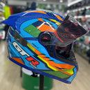 Capacete GTRACING BOLT AZUL AMARELO LARANJA