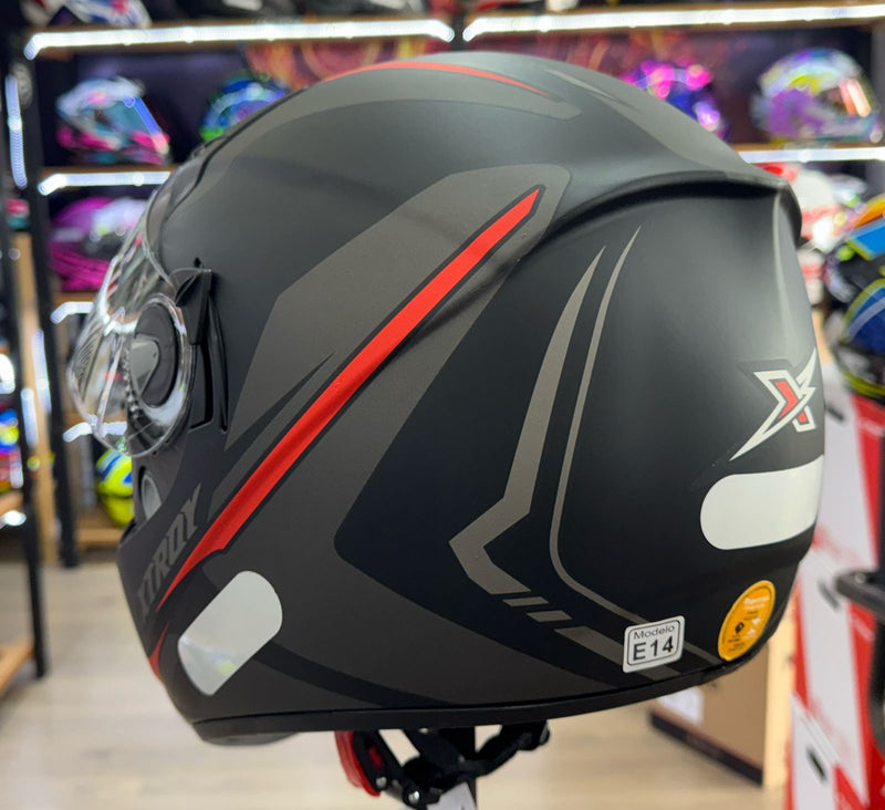 CAPACETE X TROY DRONE PRETO E VERMELHO